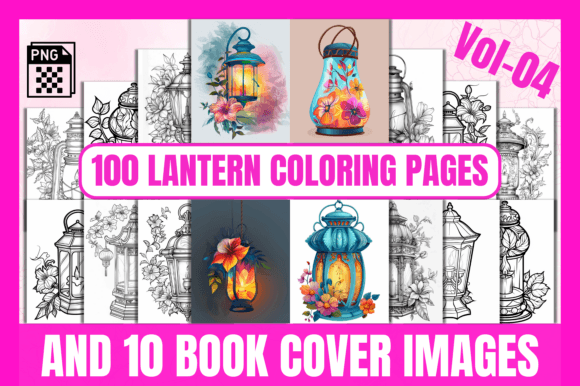100 Lantern Coloring Pages Vol-4