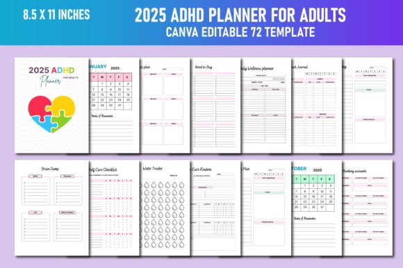 2025 ADHD Planner for Adults Canva KDP: A Comprehensive Guide to Organizing Your Life