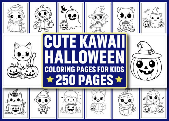 250 Cute Kawaii Halloween Coloring Pages for Creative Fun