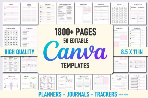 50 Editable Canva Planners Template: A Comprehensive Overview