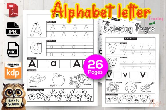 Alphabet Letter Tracing Coloring Pages