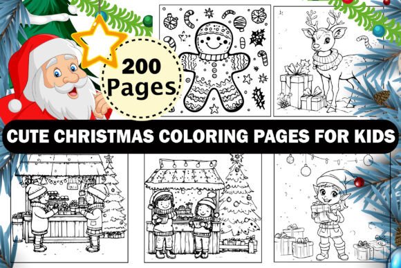 Bold Cute Christmas Coloring Pages Vol-3