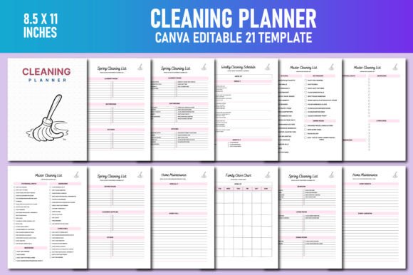 Cleaning Planner Canva KDP