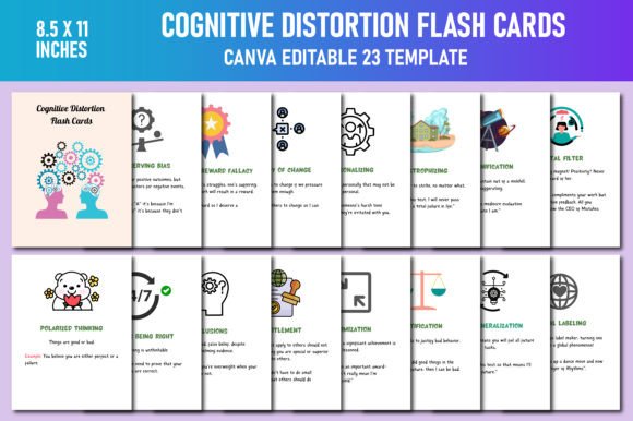 Cognitive Distortion Flash Cards Canva