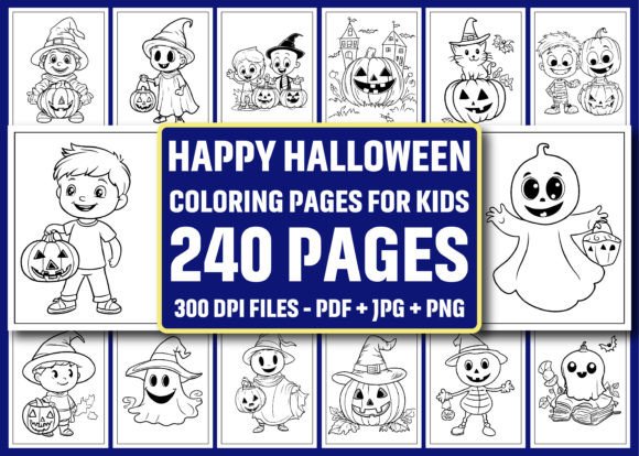 Happy Halloween Coloring Book for Kids