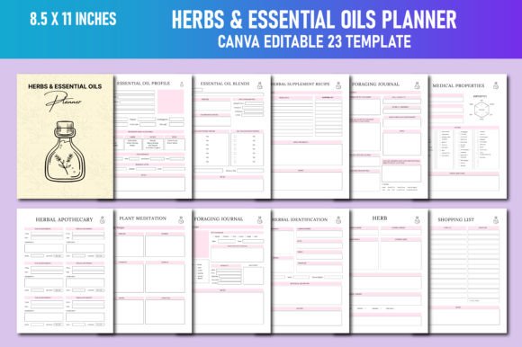 Herbs Essential Oils Planner Canva KDP: A Practical Tool for Herbal Enthusiasts and Professionals
