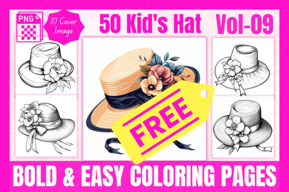 Kid’s Hat - Bold Easy Coloring Page V9: A Creative Resource for All Ages