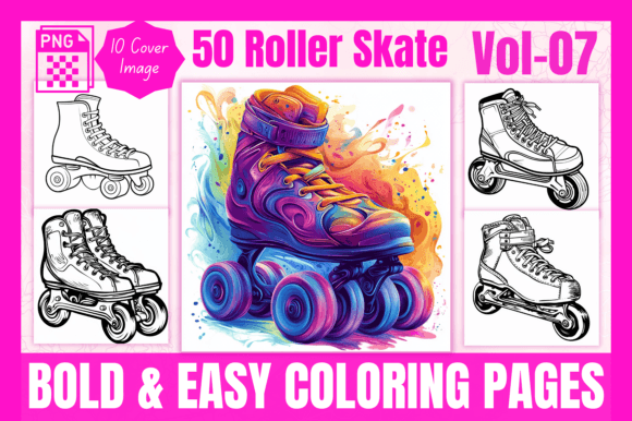 Roller Skate - B E Coloring Pages V-07